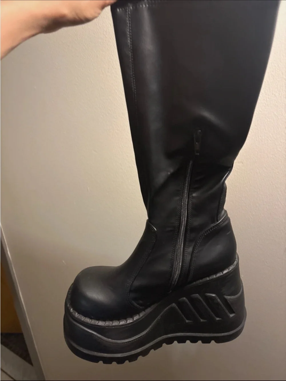 Demonia Black Platform Ankle Boots